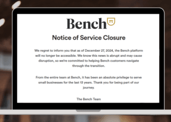 Accounting startup, Bench abruptly shuts down