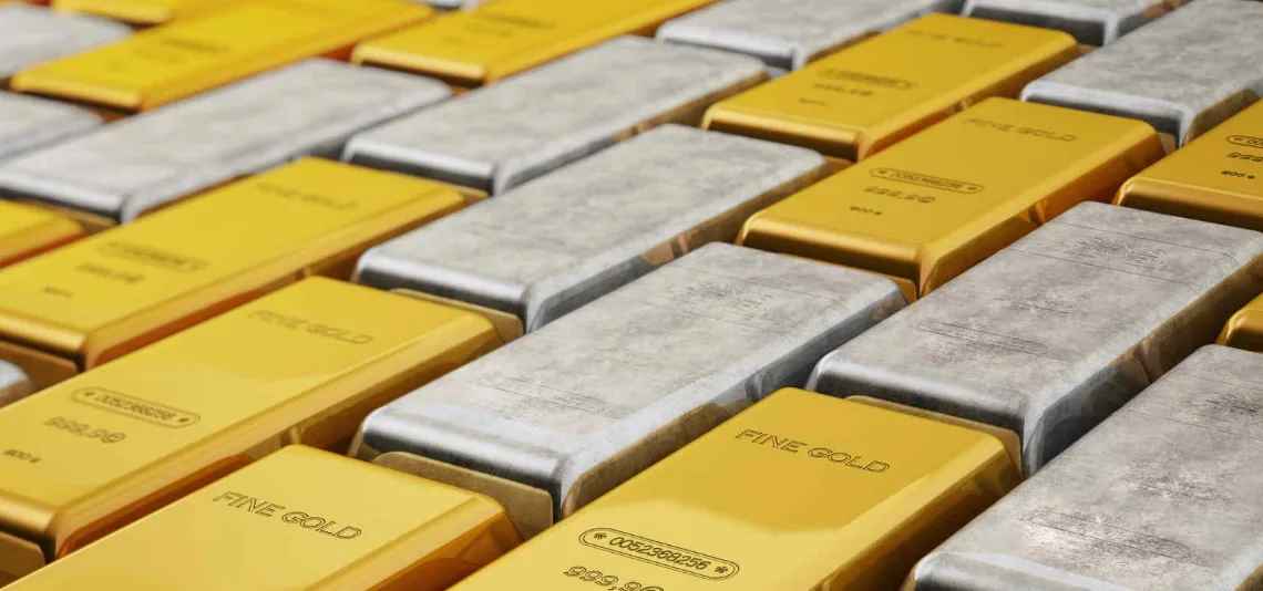 Precious metals ease as dollar firms; oil decline limits losses